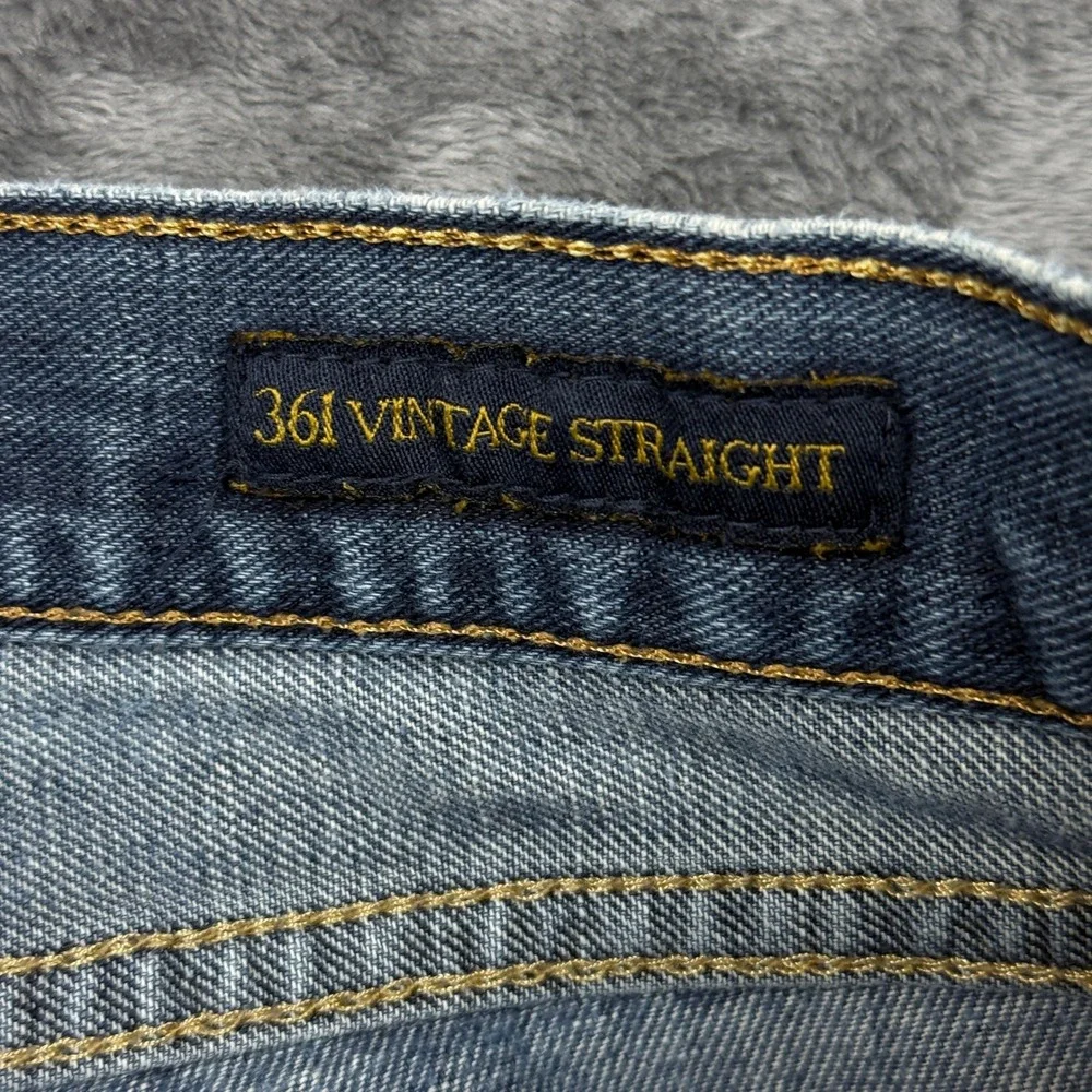 Lucky Brand 361 Vintage Straight Jeans Mens 36x32 Blue Premium Italian Denim